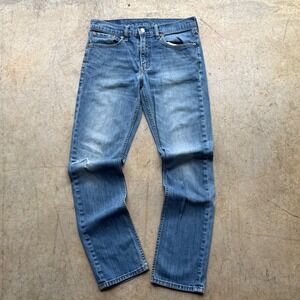 Levi Strauss Co 511 Mens Jeans W32 L32 Blue Slim Fit Full Zip Distressed